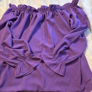 Purple Off-Shoulder Women's Tunic